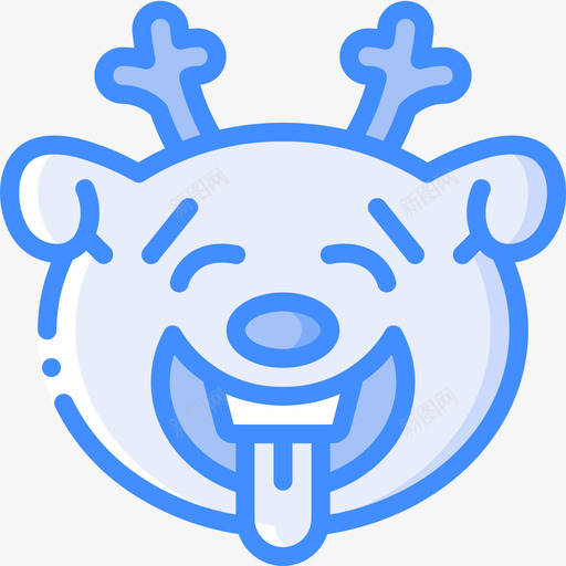 笑脸圣诞表情4蓝色图标svg_新图网 https://ixintu.com 圣诞 笑脸 蓝色 表情