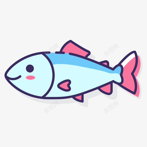 鲑鱼动物22线形颜色图标svg_新图网 https://ixintu.com 动物 线形 颜色 鲑鱼