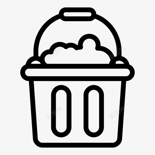 水桶清洁拖把图标svg_新图网 https://ixintu.com 工具 拖把 水桶 清洁 清洁工