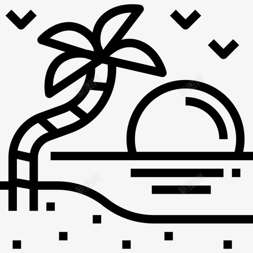 岛屿夏季77线性图标svg_新图网 https://ixintu.com 夏季 岛屿 线性