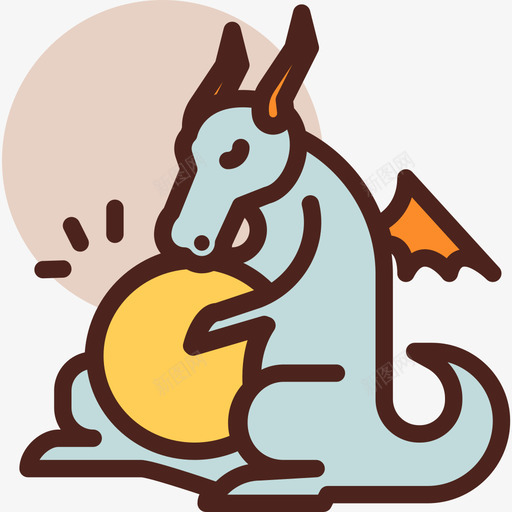 龙神话26直线颜色图标svg_新图网 https://ixintu.com 直线 神话 颜色