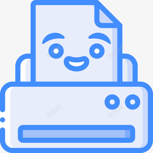 打印机可爱的tech4蓝色图标svg_新图网 https://ixintu.com tech 可爱 打印机 爱的 蓝色