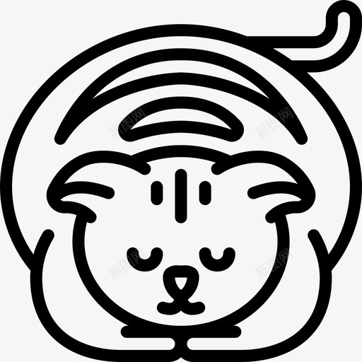 猫睡眠时间2直线型图标svg_新图网 https://ixintu.com 时间 直线 睡眠 线型