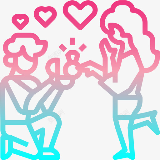 求婚婚礼爱情故事2渐变图标svg_新图网 https://ixintu.com 婚礼 求婚 渐变 爱情故事