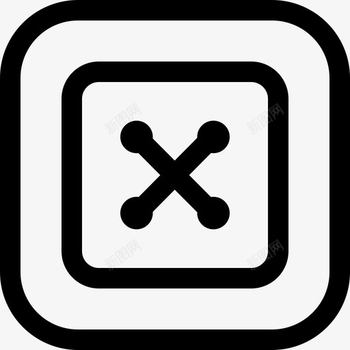 钮扣针织品4线状图标svg_新图网 https://ixintu.com 线状 针织品 钮扣