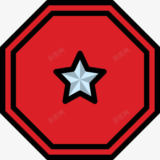 星星奖章和徽章12直线颜色图标svg_新图网 https://ixintu.com 奖章 徽章 星星 直线 颜色