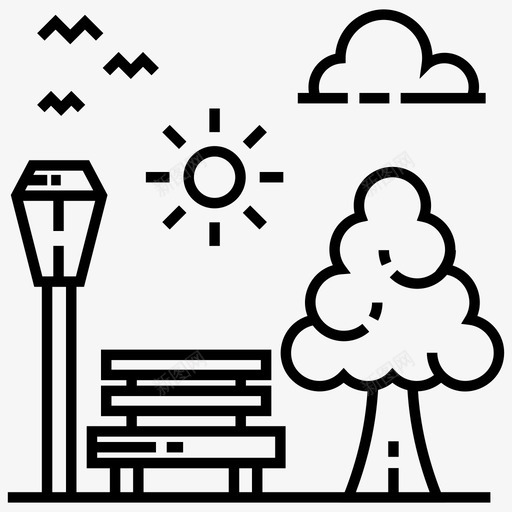 花园园艺地貌图标svg_新图网 https://ixintu.com 公园 园艺 图标 地貌 山谷 线图 自然景观 花园
