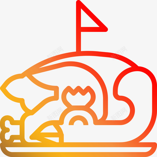 鸡肉中国传统梯度图标svg_新图网 https://ixintu.com 中国 传统 梯度 鸡肉