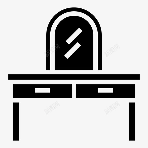 镜子桌梳妆家具图标svg_新图网 https://ixintu.com 室内 家具 梳妆 镜子 雕刻