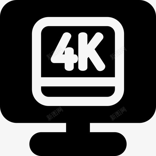 4k电视27满图标svg_新图网 https://ixintu.com 4k 电视