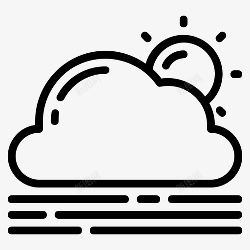 白雾天气图标svg_新图网 https://ixintu.com 天气 白雾白