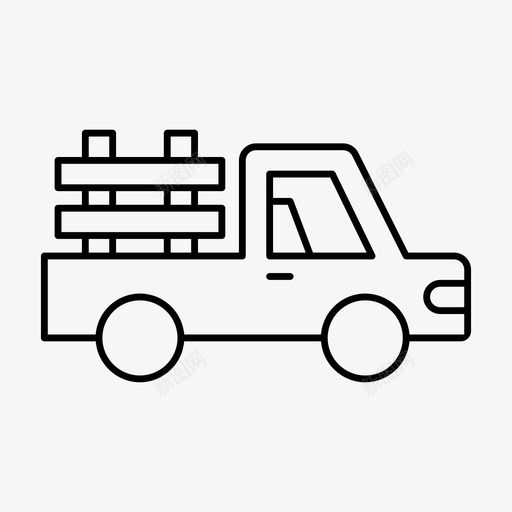 小型卡车汽车运输工具图标svg_新图网 https://ixintu.com 卡车 小型 汽车 线薄 车辆 运输工具