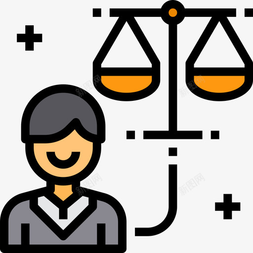 法官法律集1线性颜色图标svg_新图网 https://ixintu.com 法官 法律 线性 颜色