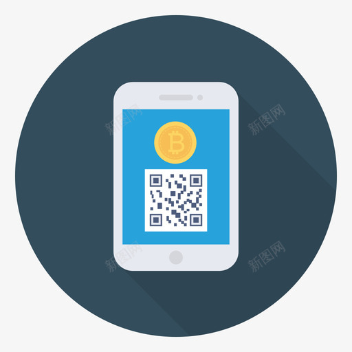 QR比特币112圆形图标svg_新图网 https://ixintu.com 圆形 比特