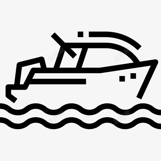 快艇夏季77直线型图标svg_新图网 https://ixintu.com 夏季 快艇 直线 线型
