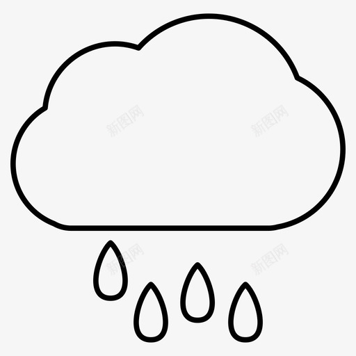 雨降水下雨图标svg_新图网 https://ixintu.com 下雨 图标 大纲 天气 降水