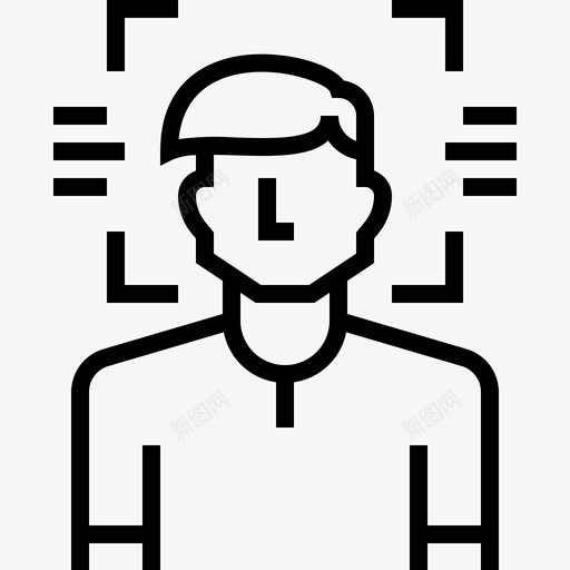 人脸检测虚拟现实和人脸识别1线性图标svg_新图网 https://ixintu.com 人脸 检测 线性 虚拟现实 识别