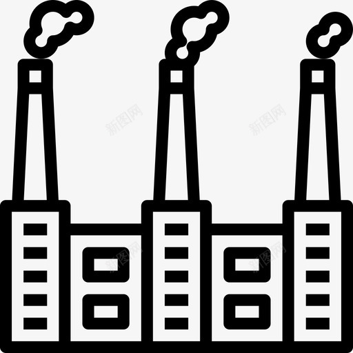 工厂53号楼直线图标svg_新图网 https://ixintu.com 号楼 工厂 直线