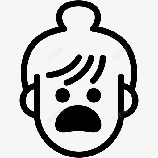 惊呆表情情绪图标svg_新图网 https://ixintu.com 5个 女人 情绪 惊呆 感觉 表情