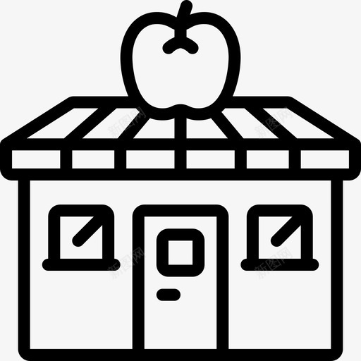 水果店便利设施8线性图标svg_新图网 https://ixintu.com 便利设施 水果 线性
