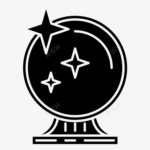 水晶球万圣节恐怖图标svg_新图网 https://ixintu.com 万圣节 恐怖 水晶球 闪亮