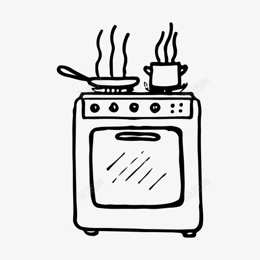 烤箱电器烹饪图标svg_新图网 https://ixintu.com 厨房 手绘 烤箱 烹饪 电器