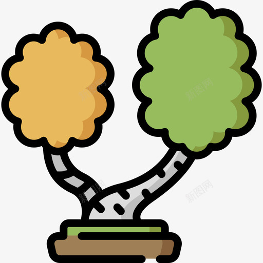 桦树树木15线形颜色图标svg_新图网 https://ixintu.com 树木 桦树 线形 颜色