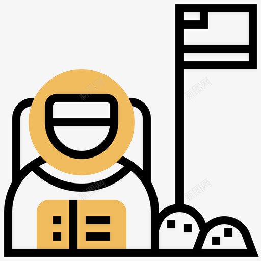 航天员航天技术8黄影图标svg_新图网 https://ixintu.com 技术 航天 航天员 黄影
