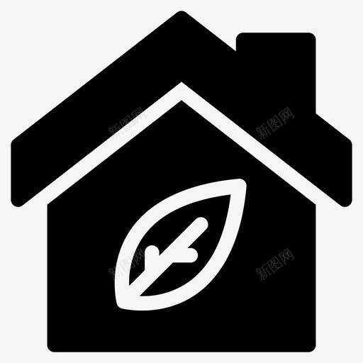 绿房子生态家图标svg_新图网 https://ixintu.com 坚实 房子 生态 自然