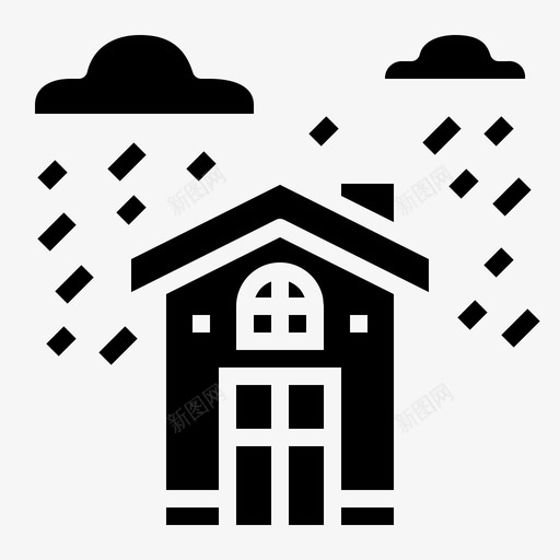 家楼房建筑图标svg_新图网 https://ixintu.com 固体 建筑 楼房 雨天
