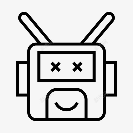 机器人化身头图标svg_新图网 https://ixintu.com 人头 化身 机器 机器人