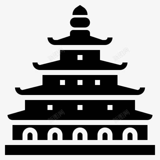 宝塔中国77填充图标svg_新图网 https://ixintu.com 中国 填充 宝塔
