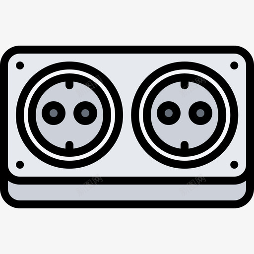 插座电工9彩色图标svg_新图网 https://ixintu.com 彩色 插座 电工