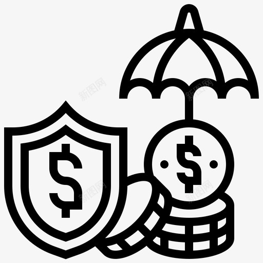 保险储蓄和投资13线性图标svg_新图网 https://ixintu.com 保险 储蓄 投资 线性