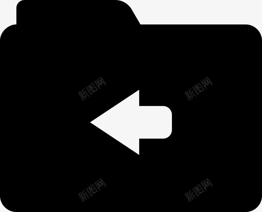 文件夹左箭头下图标svg_新图网 https://ixintu.com 不同 同类型 左下 文件 文件夹 箭头