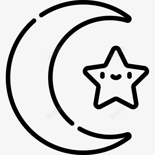 新月灵性18直线图标svg_新图网 https://ixintu.com 新月 灵性 直线