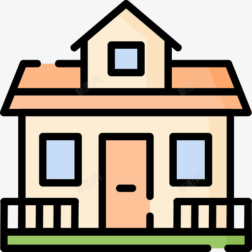 住宅城市12号楼线性颜色图标svg_新图网 https://ixintu.com 12号楼 住宅 城市 线性 颜色