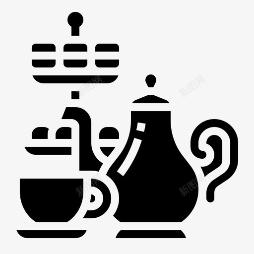 下午茶喝32杯灌满图标svg_新图网 https://ixintu.com 32杯 下午 灌满