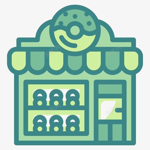 甜甜圈店商店和商店3双色调图标svg_新图网 https://ixintu.com 双色 商店 甜甜圈 色调