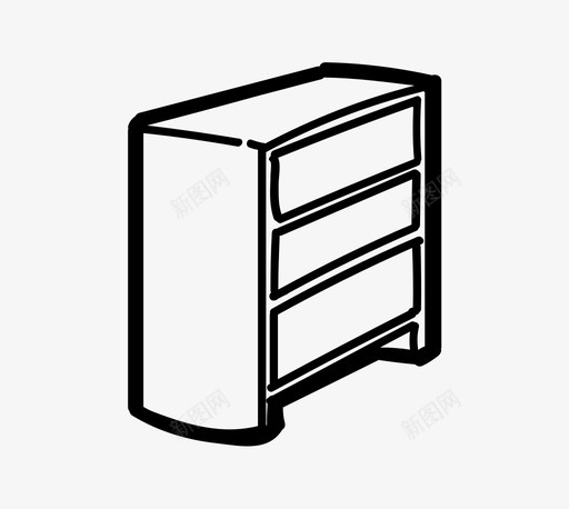 抽屉橱柜壁橱图标svg_新图网 https://ixintu.com 壁橱 家具 家用 手绘 抽屉 梳妆台 橱柜 衣服