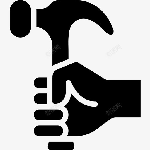 锤击木工2填充图标svg_新图网 https://ixintu.com 填充 木工 锤击