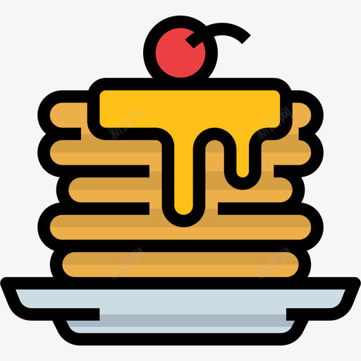 薄饼早餐31原色图标svg_新图网 https://ixintu.com 原色 早餐 薄饼