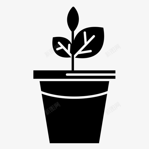植物花盆盆栽图标svg_新图网 https://ixintu.com 植物 盆栽 花盆