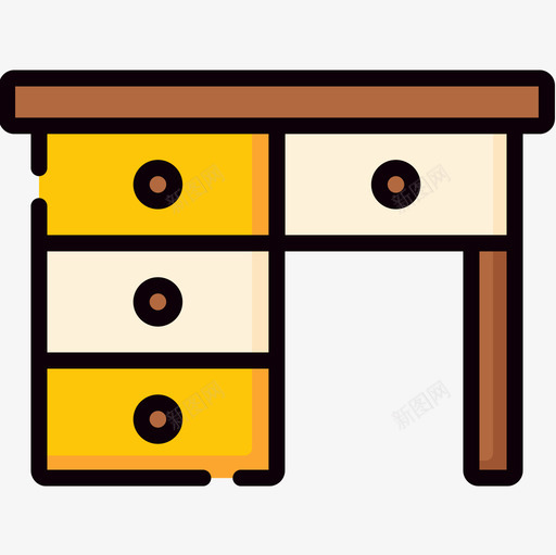 书桌家居用品25线性颜色图标svg_新图网 https://ixintu.com 书桌 家居用品 线性 颜色