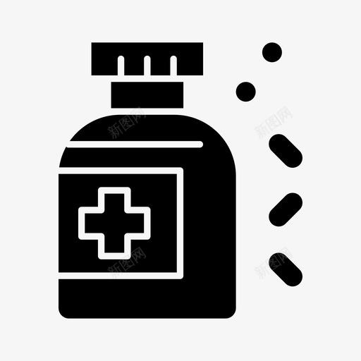 药瓶癌症药片图标svg_新图网 https://ixintu.com 世界 癌症 药片 药瓶