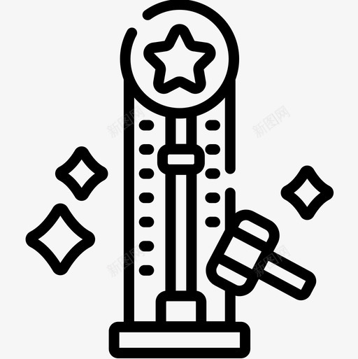 锤子游戏游乐园47直线型图标svg_新图网 https://ixintu.com 游乐园 游戏 直线 线型 锤子