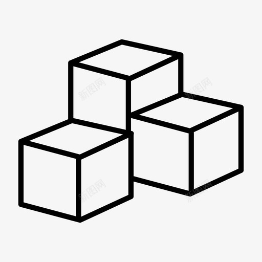 立方体正向标记图标svg_新图网 https://ixintu.com 产品 包装 学术 标记 正向 立方体