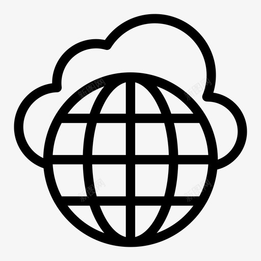 浏览器云全球图标svg_新图网 https://ixintu.com 世界 云计算 互联网 全球 浏览器