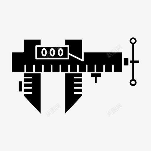 卡尺量具千分尺图标svg_新图网 https://ixintu.com 修理 千分尺 卡尺 建筑 比例尺 量具