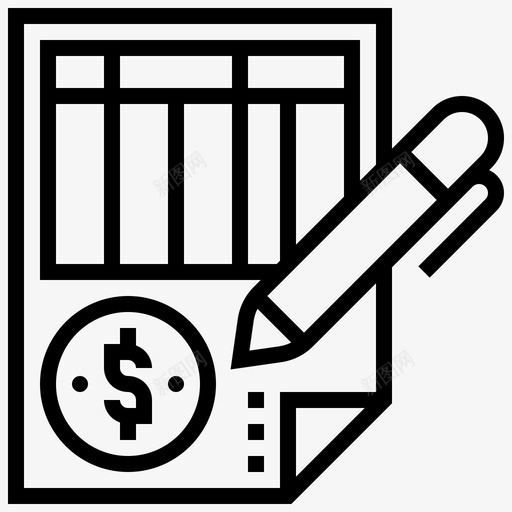 余额会计21线性图标svg_新图网 https://ixintu.com 会计 余额 线性